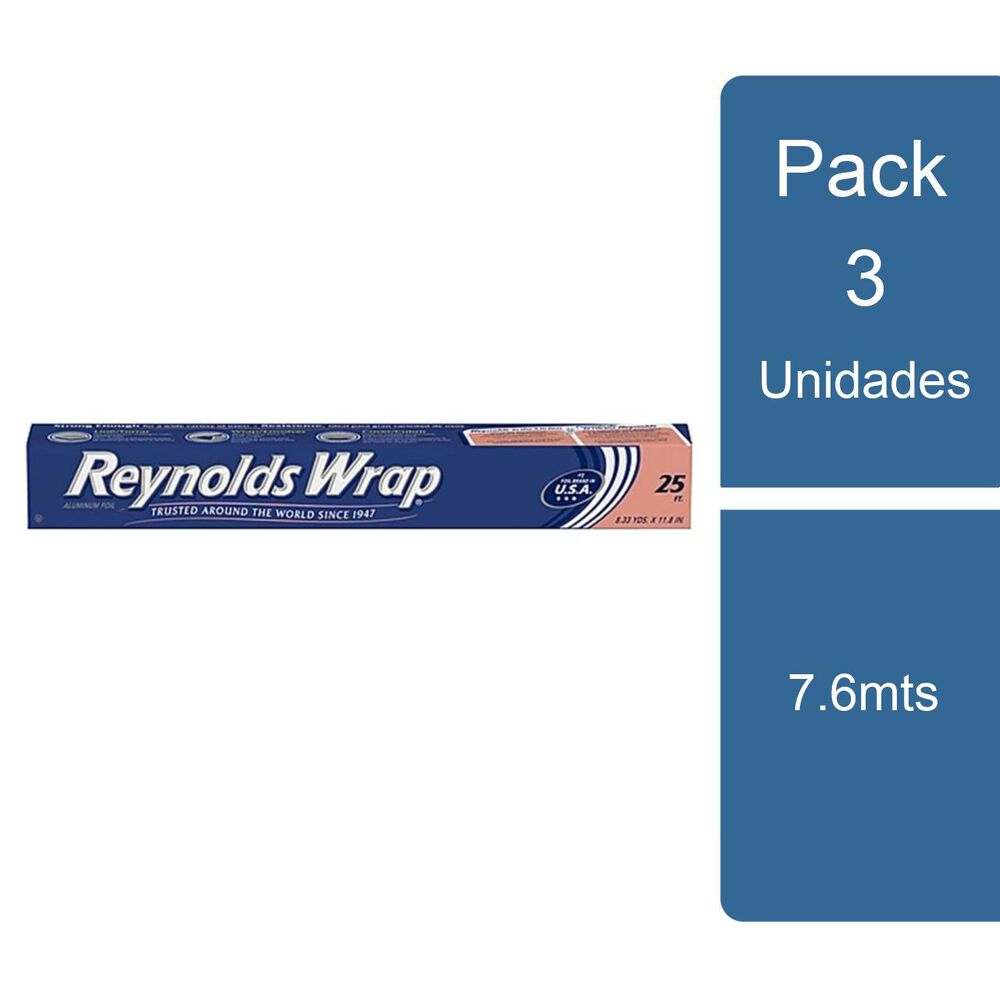 Pack 3 Papel Aluminio 7.6mts Reynolds Wrap image number 0.0